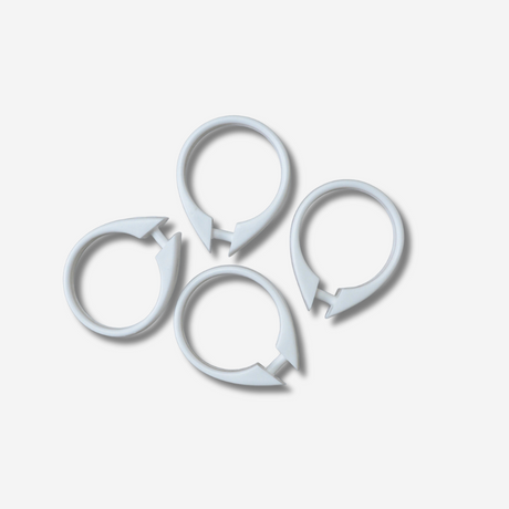 White shower curtain hooks