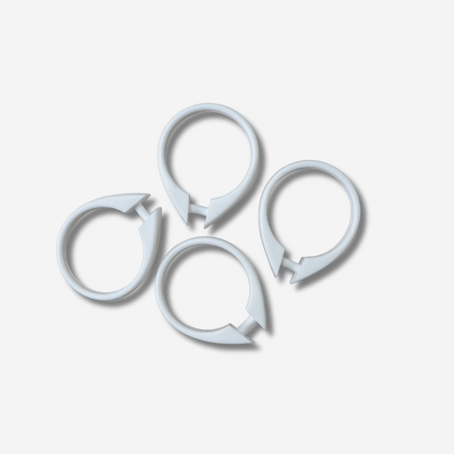 White shower curtain hooks